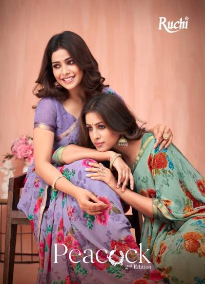 Peacock 2nd Edition By Ruchi Fancy Georgette Printed Saree Collection